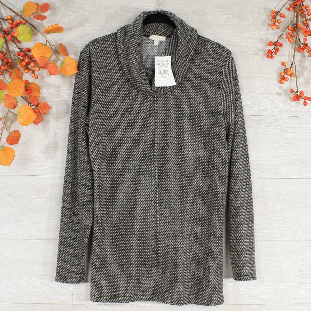 SOLD OUT!! Laura Patterned Cowl Neck Sweater